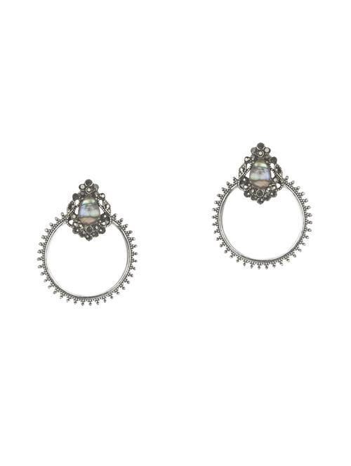 silver metal drop earrings - 14533217 - Very Small Image - 1