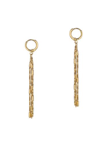 gold metal drop earrings - 14533218 - Very Small Image - 1