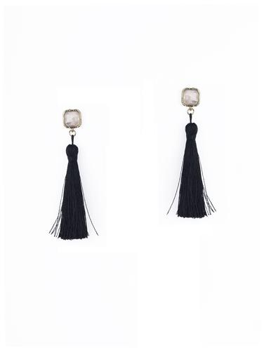 black metal drop earrings - 14533220 - Very Small Image - 1
