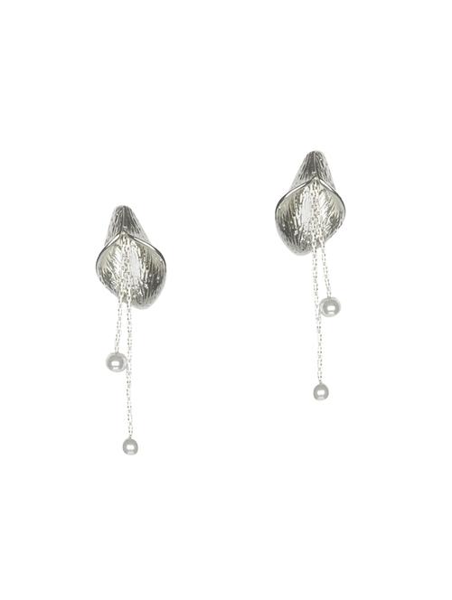 silver metal drop earrings - 14533223 - Very Small Image - 1