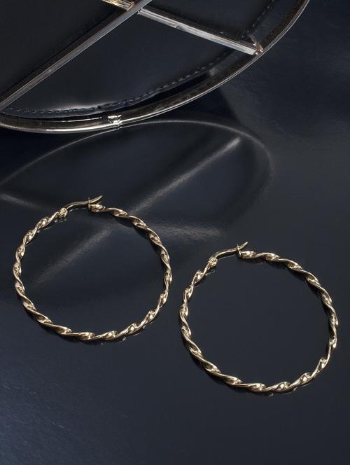 gold metal hoop earring - 14533226 - Very Small Image - 1