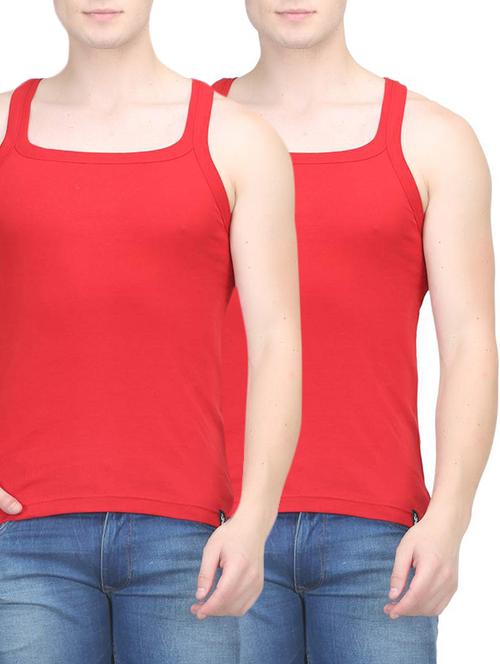 red cotton vest (Set Of 2) - 14533545 - Standard Image - 1