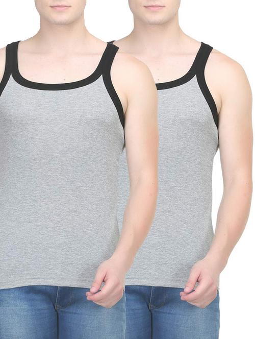 grey cotton vest (Set Of 2) - 14533548 - Standard Image - 1