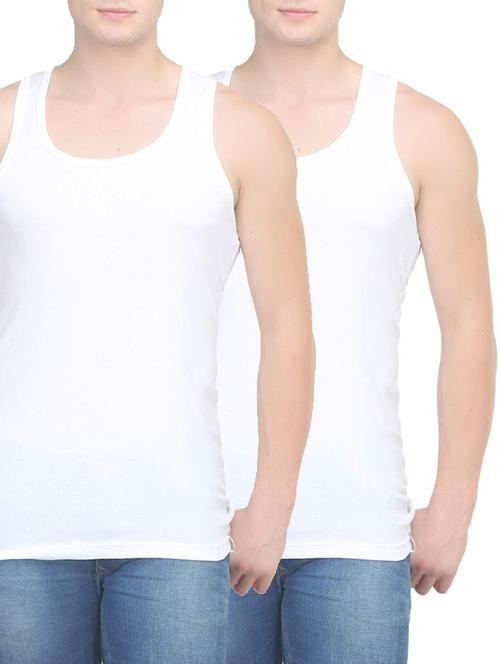 white cotton vest (Set Of 2) - 14533554 - Very Small Image - 1