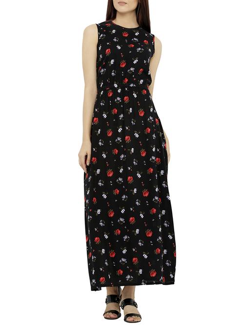 black viscose maxi dress - 14533584 - Very Small Image - 1