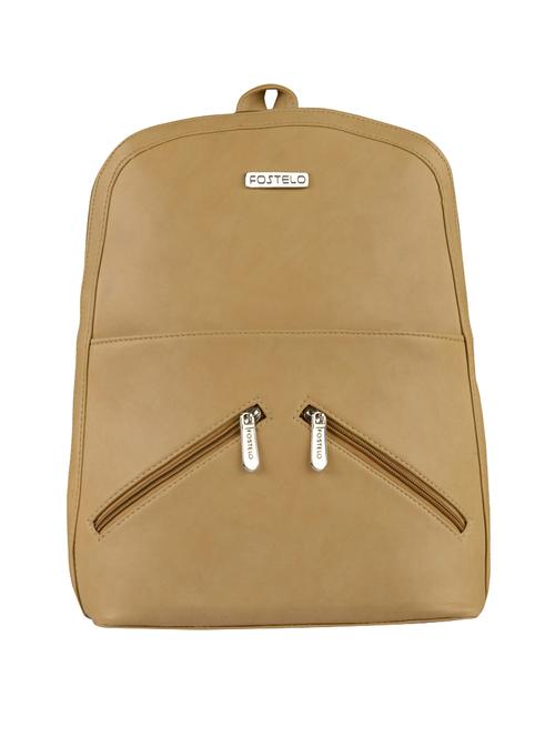 beige leatherette fashion backpack - 14533589 - Very Small Image - 1