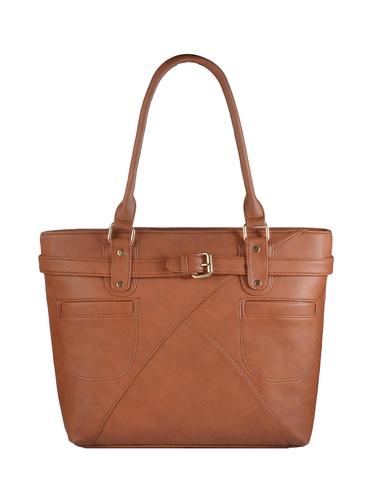 tan leatherette regular handbag - 14533614 - Very Small Image - 1