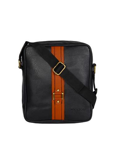 black leatherette (pu) regular sling bag - 14533690 - Very Small Image - 1