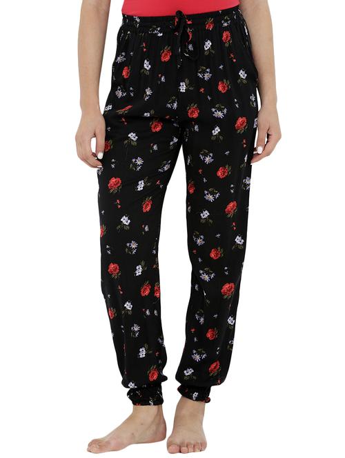 black printed viscose pajama - 14533842 - Standard Image - 1