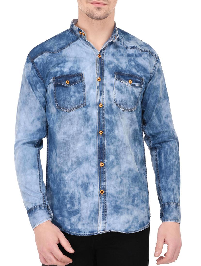 blue denim casual shirt - 14533928 - Zoom Image - 1