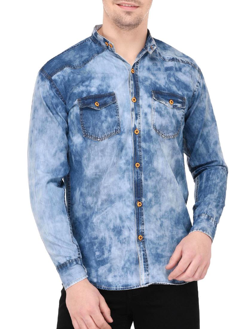 blue denim casual shirt - 14533933 - Zoom Image - 1