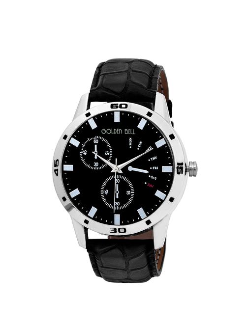 Golden Bell Black Strap Analog Wrist Watch for Men - GB-365 - 14534639 - Very Small Image - 1