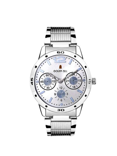 Golden Bell Steel Chain Analog Wrist Watch for Men - GB-405 - 14534648 - Very Small Image - 1