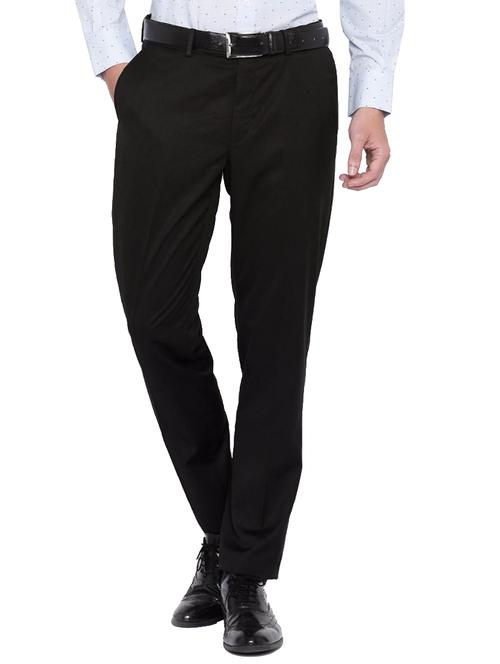 black cotton formal trouser - 14534676 - Standard Image - 1