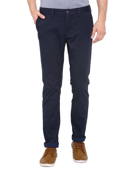 dark blue cotton chinos casual trouser - 14534710 - Very Small Image - 1