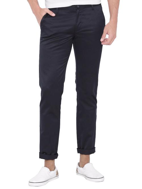dark blue cotton chinos casual trouser - 14534713 - Standard Image - 1
