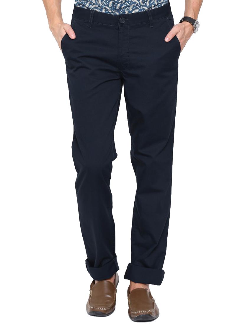navy blue cotton chinos cAsual trouser - 14534718 - Zoom Image - 1