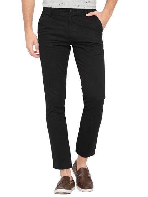 black cotton chinos casual trousers - 14534729 - Standard Image - 1