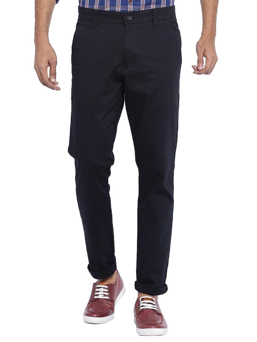 black cotton chinos casual trousers - 14534733 - Zoom Image - 1
