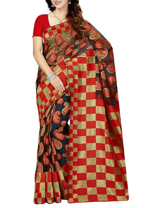 multicolored woven saree with blouse - 14534917 - Very Small Image - 1