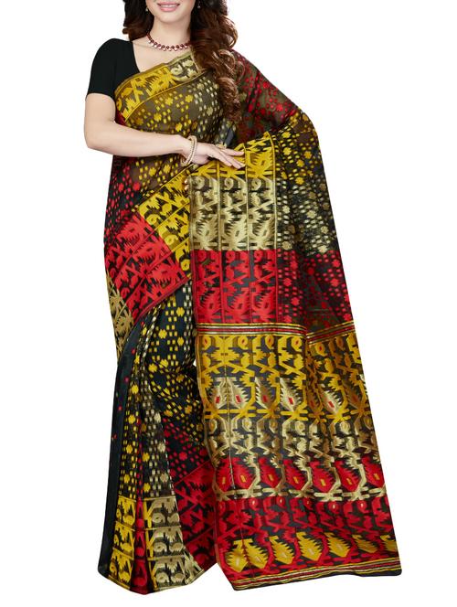 multi art silk woven saree with blouse - 14534922 - Very Small Image - 1