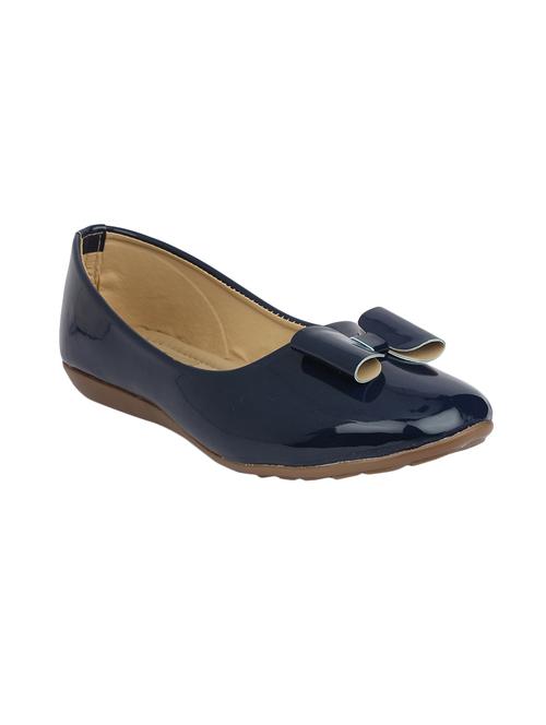 blue faux leather slip on ballerina - 14535020 - Very Small Image - 1