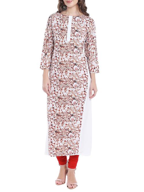 multicolored crepe straight kurta - 14535040 - Very Small Image - 1