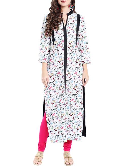 multi crepe straight kurta - 14535045 - Very Small Image - 1
