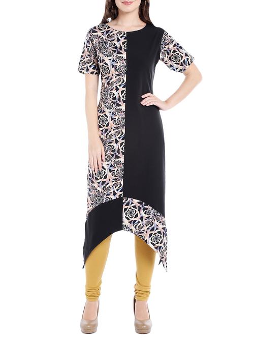 multi colored crepe asymmetric kurta - 14535047 - Very Small Image - 1