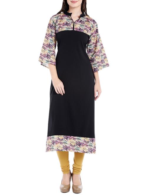 multicolored crepe straight kurta - 14535052 - Standard Image - 1