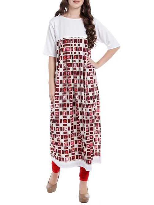 multi colored crepe a-line kurta - 14535066 - Very Small Image - 1