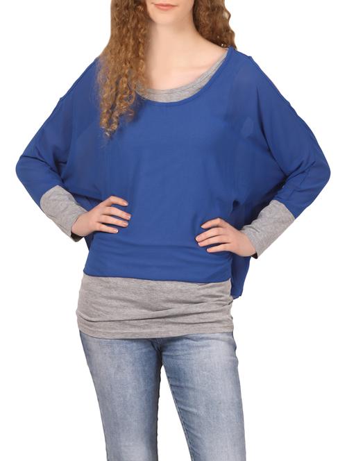 blue rayon casual top - 14535207 - Very Small Image - 1