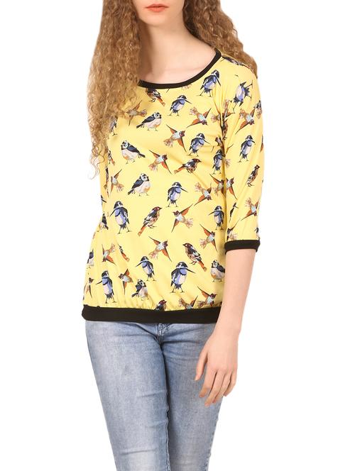 yellow rayon casual top - 14535211 - Very Small Image - 1