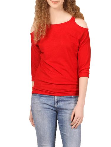 red cotton casual top - 14535232 - Very Small Image - 1