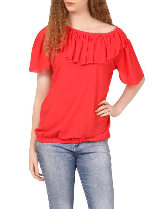 red rayon casual top - 14535233 - Very Small Image - 1