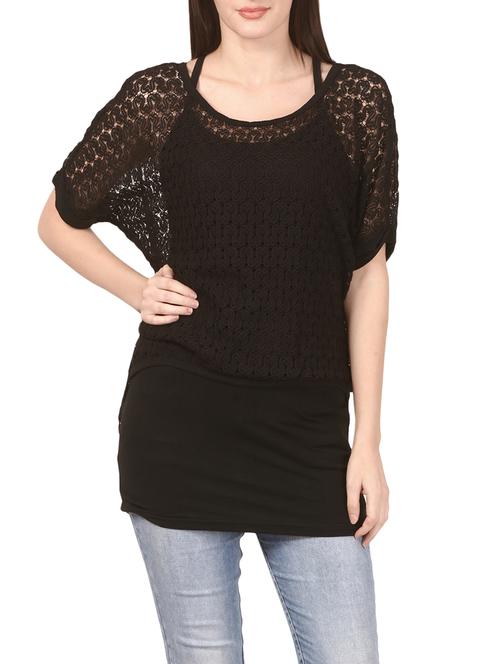 black rayon casual top - 14535246 - Very Small Image - 1
