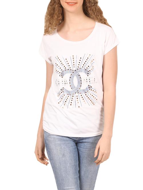 white hosery casual tee - 14535250 - Very Small Image - 1