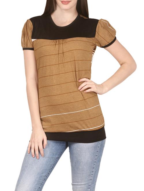 brown hosery casual top - 14535267 - Very Small Image - 1