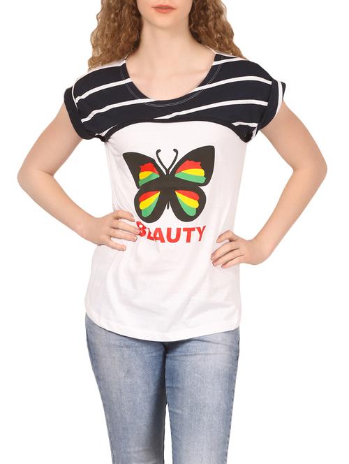 white hosery casual tee - 14535296 - Very Small Image - 1