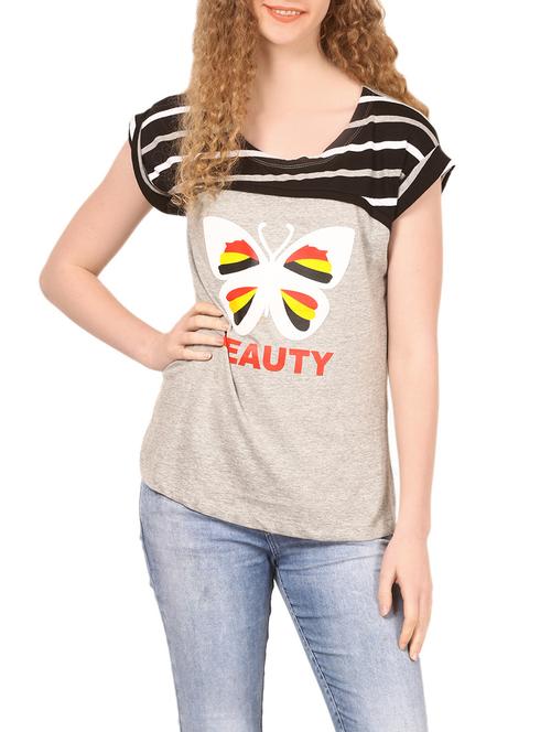 grey hosery casual tee - 14535299 - Very Small Image - 1