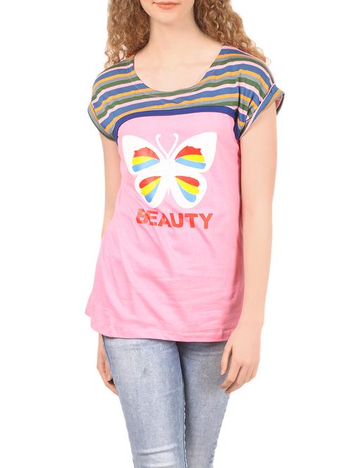 pink hosery casual tee - 14535304 - Very Small Image - 1
