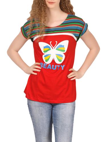 red hosery casual tee - 14535316 - Very Small Image - 1