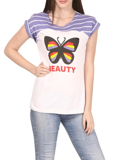 white hosery casual tee - 14535322 - Very Small Image - 1