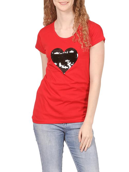 red hosery casual top - 14535390 - Very Small Image - 1