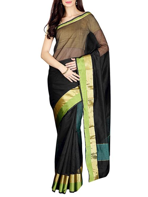 black bordered saree - 14535403 - Very Small Image - 1