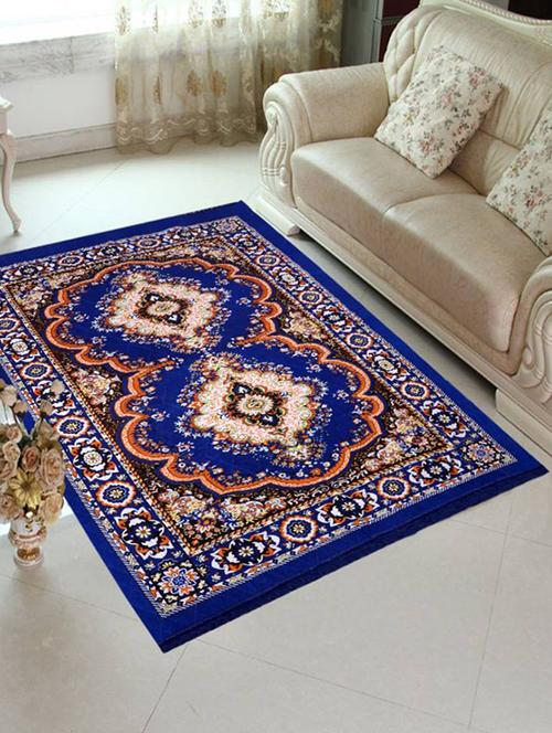 Blue Designer Handloom Carpet - 14535547 - Very Small Image - 1