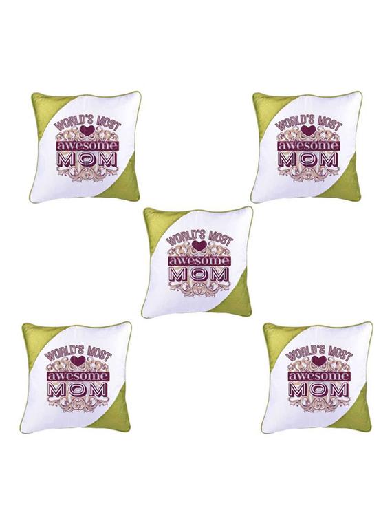 "Best Mom" Printed Set Of 5 Cushion Covers - 14535601 - Zoom Image - 1