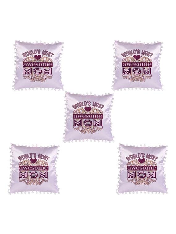 "Best Mom" Printed Set Of 5 Cushion Covers - 14535606 - Zoom Image - 1