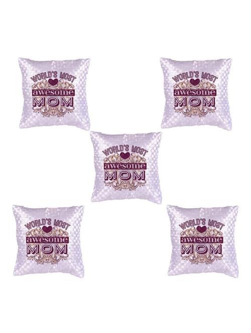 "Best Mom" Printed Set Of 5 Cushion Covers - 14535609 - Standard Image - 1