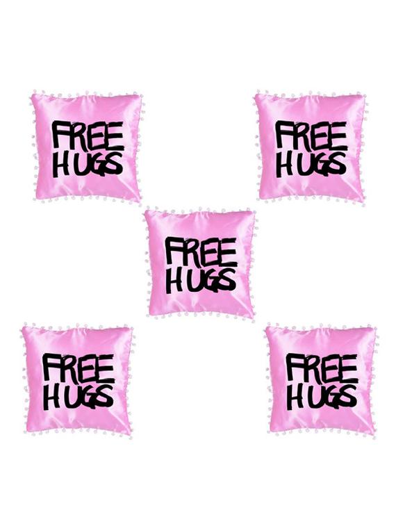 "Free Hugs" Quoted Printed Set Of 5 Cushion Covers - 14535687 - Zoom Image - 1
